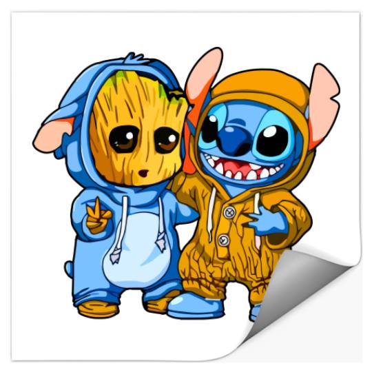 Stitch And Groot Stickers, Disney Stickers, Movie Stickers, Friend Stickers