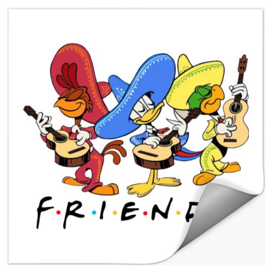 Disney Three Caballeros Mexico Stickers, Donald Duck Jose Carioca Panchito Friends Stickers