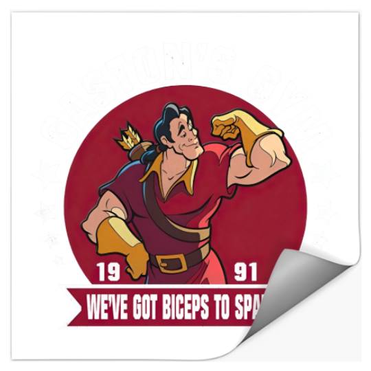 Disney Beauty and The Beast Gaston's Gym We've Got Biceps To Spare Stickers, Cartoon Stickers, Cute Stickers, Gift For Family