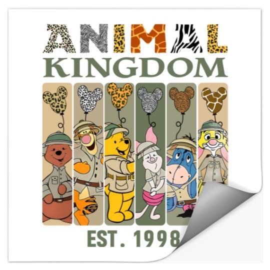 Animal Kingdom Est 1998 Stickers, Pooh and Friends Safari Stickers, Disney Balloon Stickers