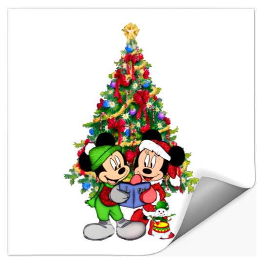 Minnie Mouse And Mickey Christmas Tree Stickers, Disney Christmas