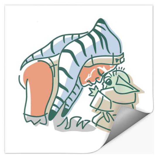 Grogu and Ahsoka Tano Stickers, Disney Star Wars Stickers