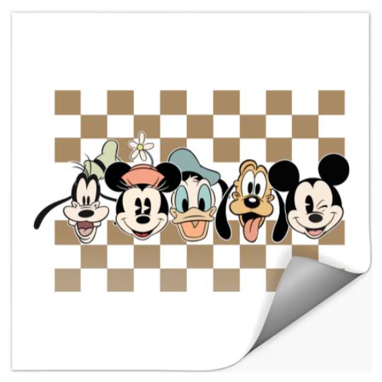 Retro Mickey Checkered Stickers, Disney Family Trip Stickers, Magic Kingdom Stickers, Disney Checkered Stickers, Disney Family Trip Stickers