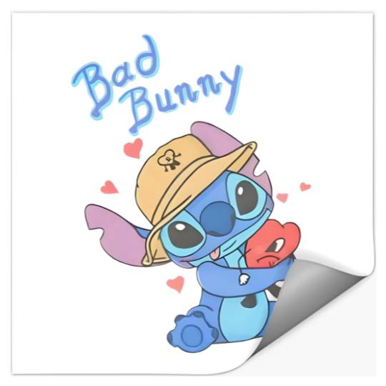 Stitch Bad Bunny Stickers, Disney Bad Bunny Stickers, Lilo and Stitch Stickers