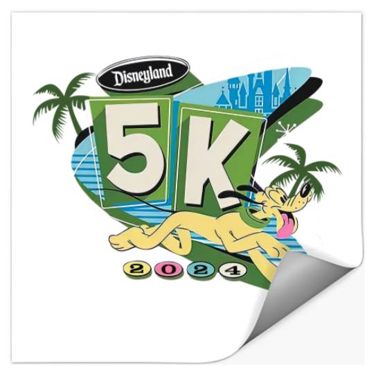 runDisney Pluto 5K Running Disneyland Half Marathon Weekend 2024 Stickers
