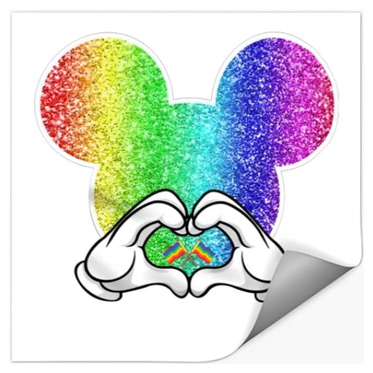 Mickey Mouse Love Is Love Stickers, Lgbt Disney Stickers, Gay Lesbian Stickers