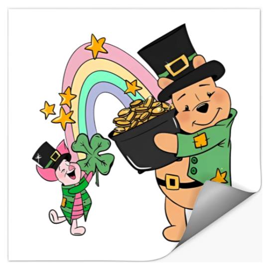 Pooh Bear St Patricks Day Stickers, Disney St Patricks Day Stickers, Magic St Patricks Day