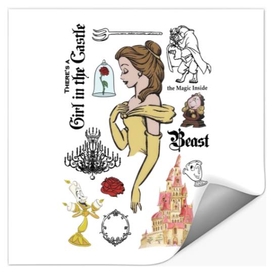 Disney Beauty And The Beast Characters Sketched Stickers