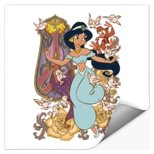 Princess Jasmine Aladdin  Color Stickers, Disney Stickers