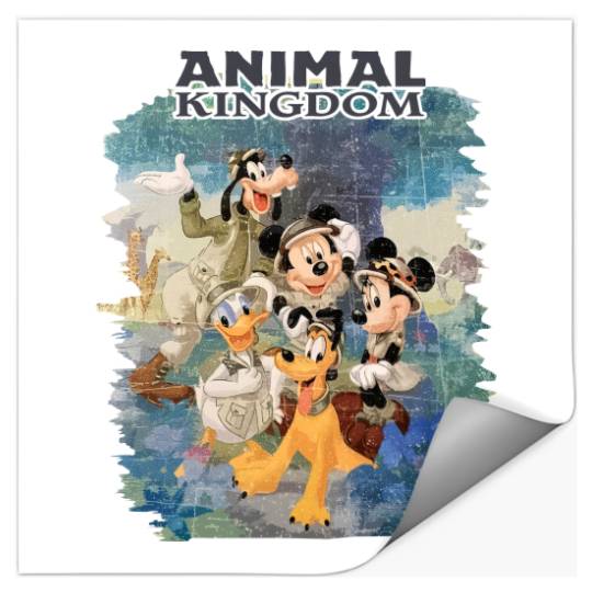 Color Disney Animal Kingdom Stickers, Mickey Safari Vintage Stickers