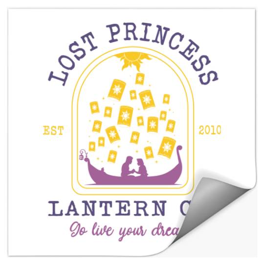 Vintage Disney Tangled Rapunzel Lost Princess Lantern Co Est 2010 Stickers, Disney Princess Stickers
