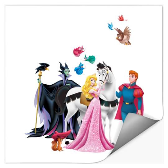Disney Sleeping Beauty Characters Stickers, Princess Aurora,Prince Phillip,Maleficent,Disneyland Family Trip Gift Unisex Stickers Kid Stickers