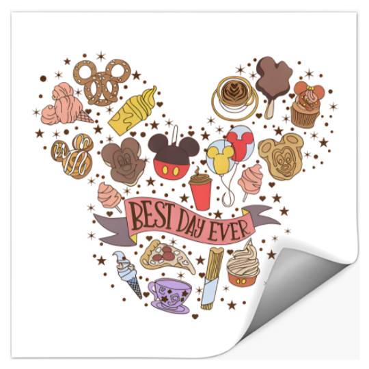 Disney Best Day Ever Snacks Stickers, Disney Trip Stickers