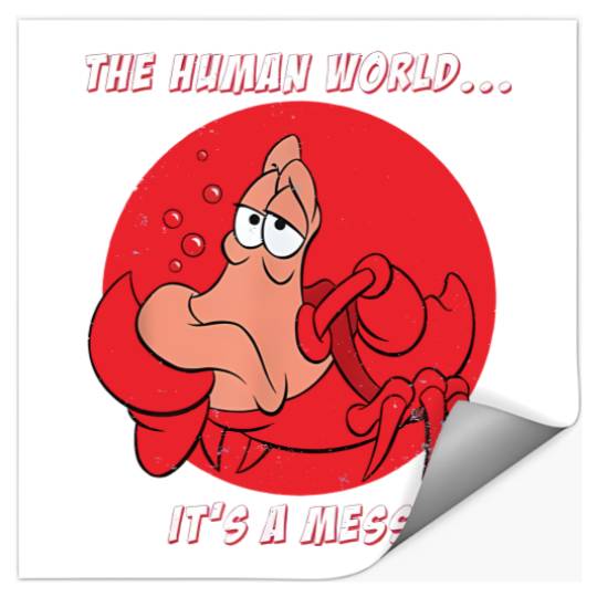 The Human World It's A Mess The Little Mermaid Sebastian Stickers, Disney Sebastian Stickers