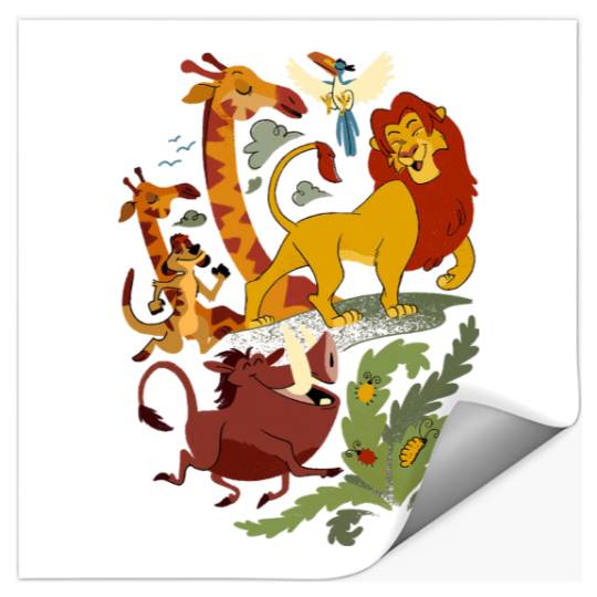 Vintage Disney Lion King Stickers, Retro Lion King Floral Stickers