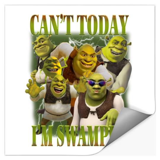 Can't Today I'm Swamped Stickers, Shrek Stickers, Disney Fiona Princess Stickers, Shrek and Fiona Stickers, Sassy Shrek Stickers, Funny Shrek  Stickers