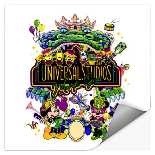 Disney Universal Studios Mardi Gras Stickers, Mickey and Friends Universal Family Trip 2024