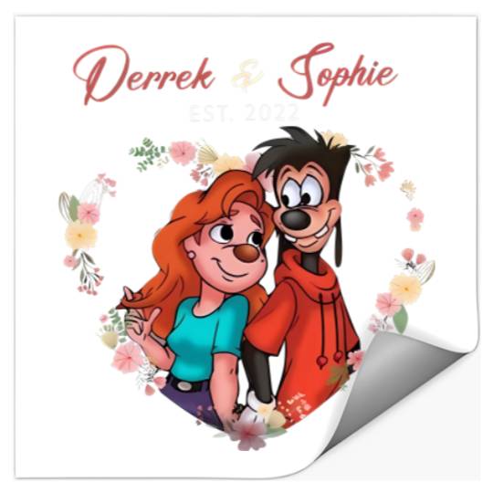 Disney Max and Roxanne Couple Stickers, A Goofy Movie Roxanne and Max Valentines Stickers