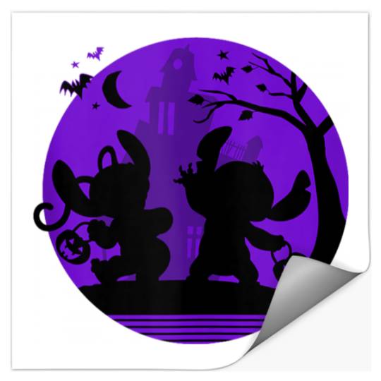 Disneyss Stitch And Angel Trick Or Treat Halloween Stickers