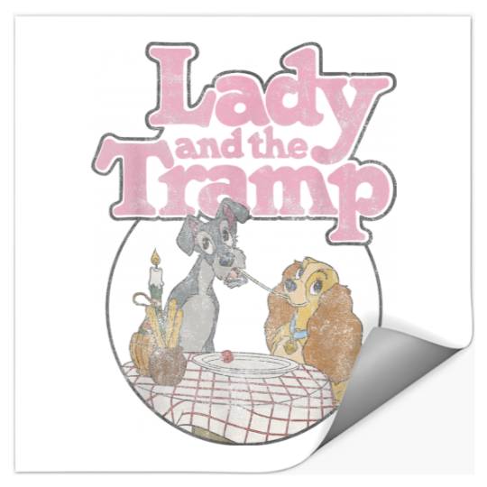 Disneyss The Lady And The Tramp Circle Portrait Logo Stickers
