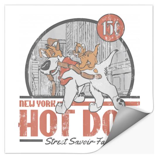 Disneyss Oliver Company New York Hot Dog Poster Stickers