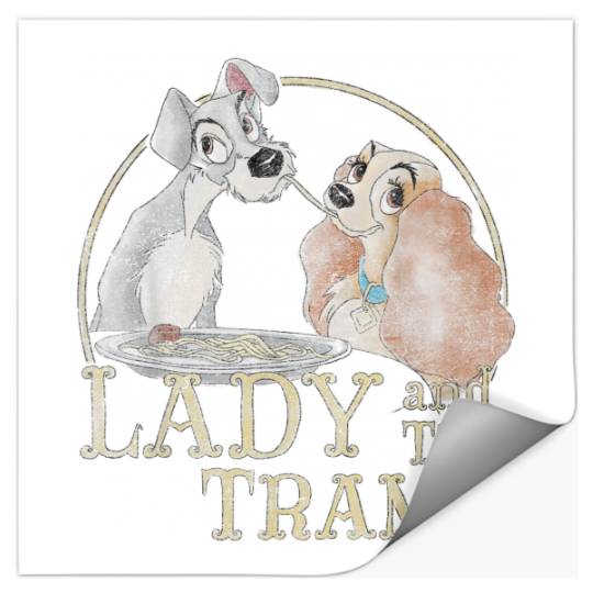 Disneyss The Lady And The Tramp Eating Spaghetti Stickers