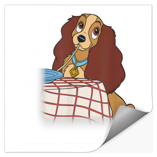 Disneyss Lady And The Tramp Iconic Spaghetti Scene Lady Side Stickers