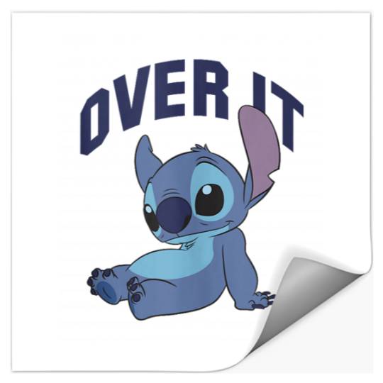 Disney Lilo Stitch Over It Not In The Mood Big Chest Logo Stickers