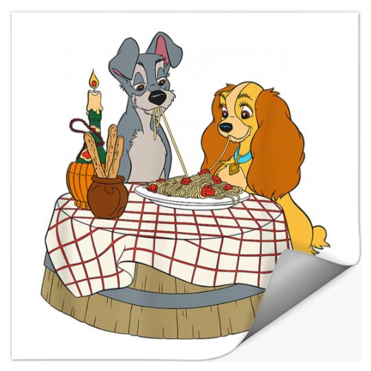 Disneyss Lady And Tramp Bella Notte Spaghetti Stickers