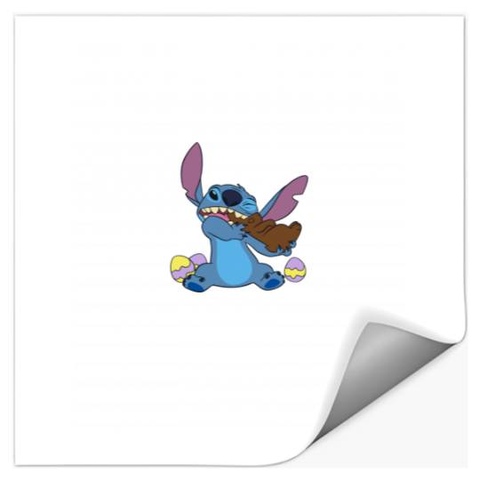 Disney Stitch Eats Chocolate Bunny Easter Stickers