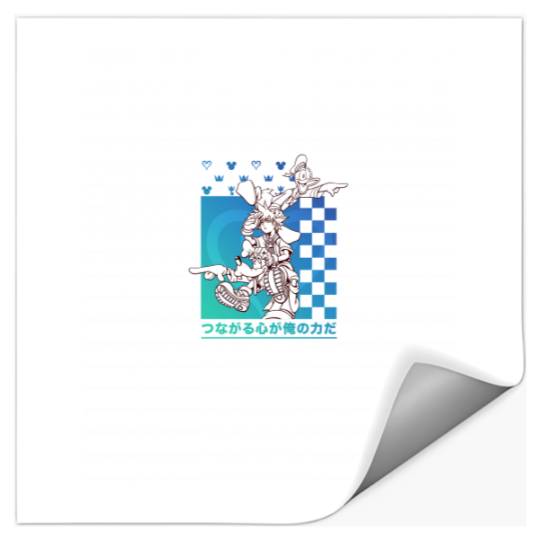 Disney Kingdom Hearts Sora Donald Goofy Kanji Checkerboard Stickers