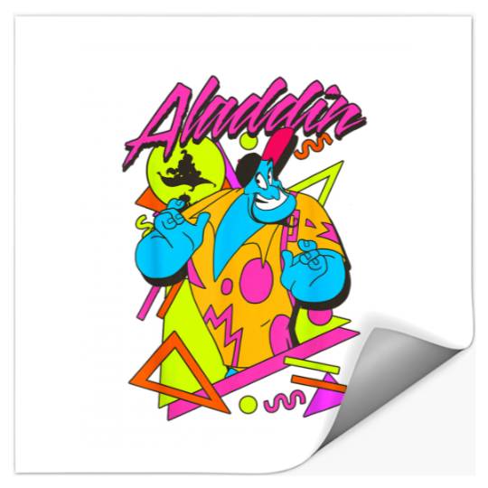 Disney Aladdin Genie Retro Abstract 90s Print Graphic Stickers