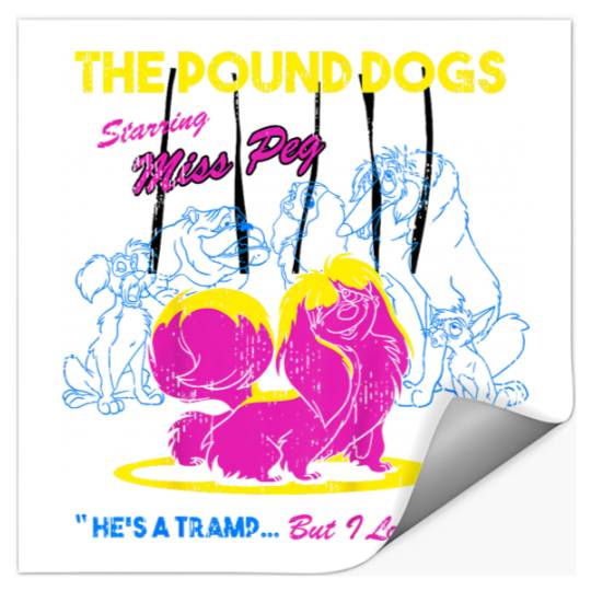 Disneyss The Lady And The Tramp Miss Peg Neon Portrait Stickers