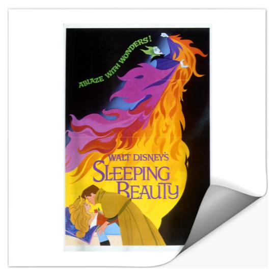 Disneyss Sleeping Beauty Classic Vintage Movie Poster Stickers