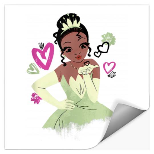 Disneyss The Princess And The Frog Tiana Heart Kissses Sketch Stickers