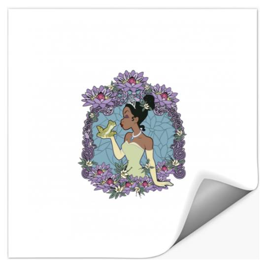 Disneyss Princess And The Frog Tiana Floral Frame Portrait Stickers