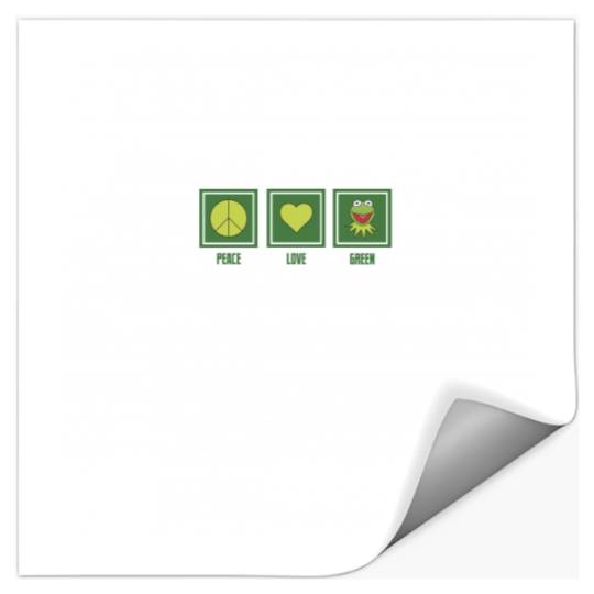 Disneyss The Muppets Peace Love Green K the frog Panels Stickers