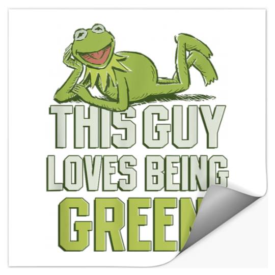 Disneyss The Muppets This Guy Loves Being Green Retro Kermit Stickers