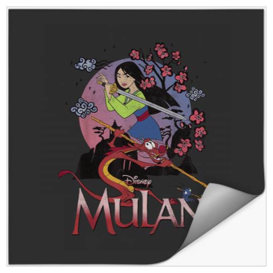 Disney Mulan And Mushu Collage Portrait Logo Stickers
