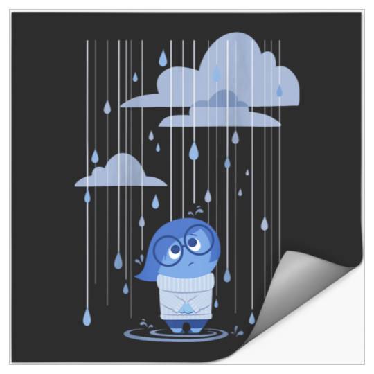 Disneyss Pixars Inside Out Sadness Rain Cloud Feeling Blue Logo Stickers