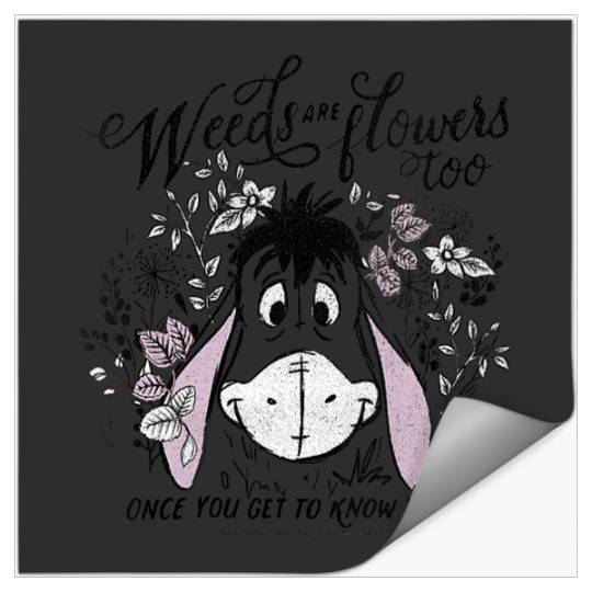 Womens Disney Winnie The Pooh Eeyore Weeds Are Flowers Too VNeck Stickers