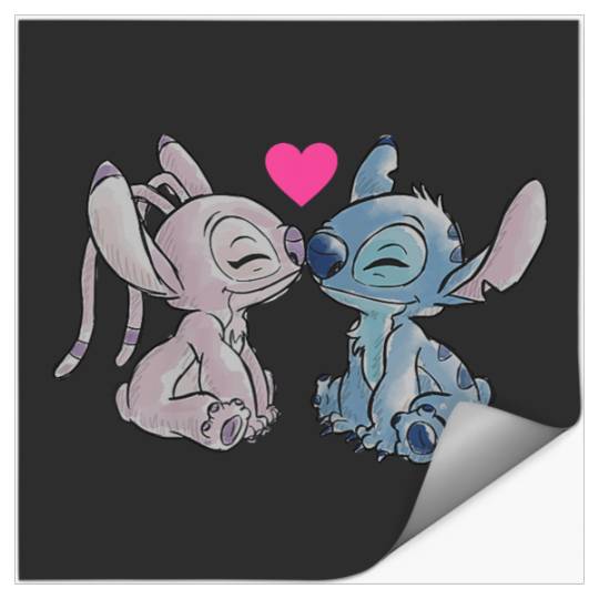 Disneyss Lilo Stitch Valentine's Day Stitch Angel Couple Stickers