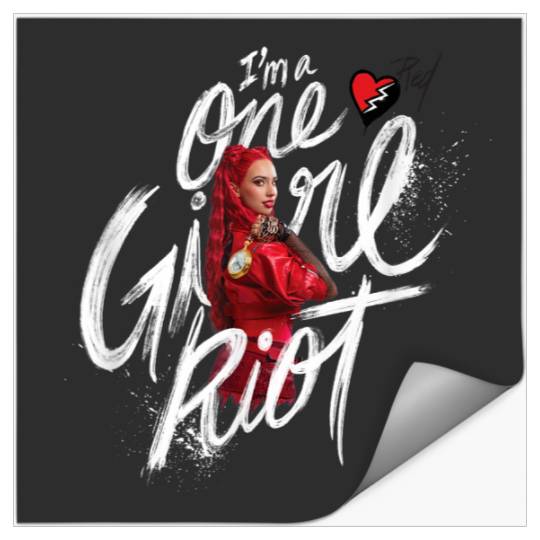 Disney Descendants The Rise Of Red I'm A One Girl Riot Red Stickers