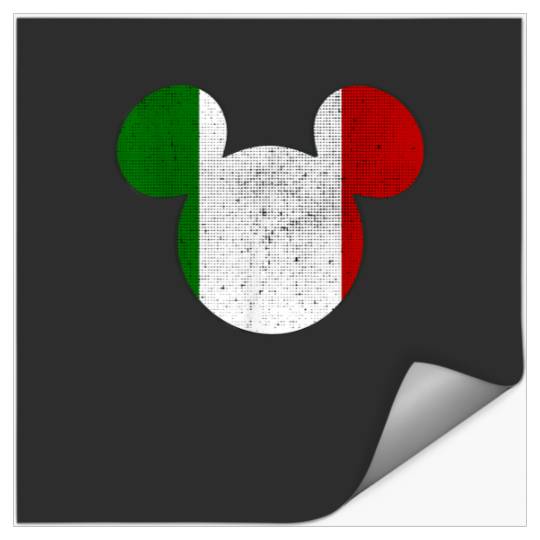 Disney Mickey Mouse Logo Italy Flag Fill Stickers