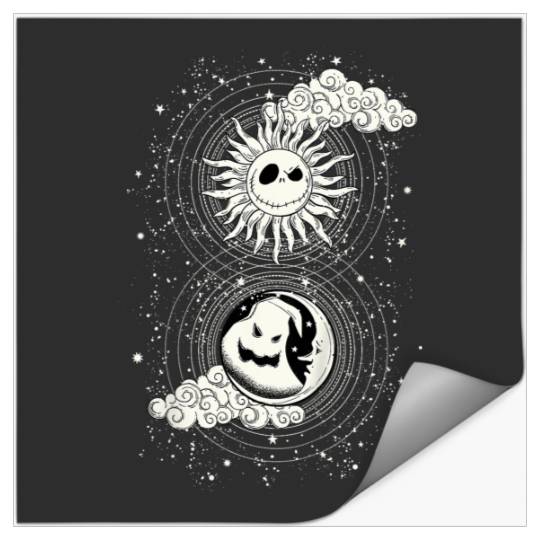 Disneyss The Nightmare Before Christmas Skellington Sun Moon Stickers