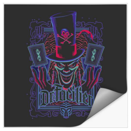Disneyss Villains Dr Facilier Neon Tarot Card Chest Portrait Stickers