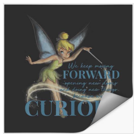 Disneyss Peter Pan Tinkerbell Retro Curious Walt Disneyss Quote Stickers