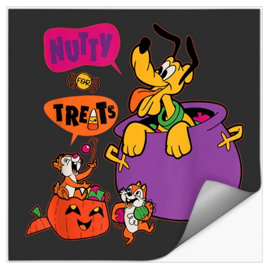 Disneyss Pluto And Chip N Dale Nutty For Treats Halloween Stickers
