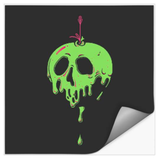 Disneyss Snow White Poison Apple Green Neon Left Chest Pocket Stickers