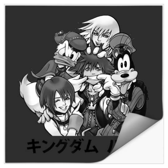 Disneyss Kingdom Hearts Main Characters Friendship Kanji Logo Stickers